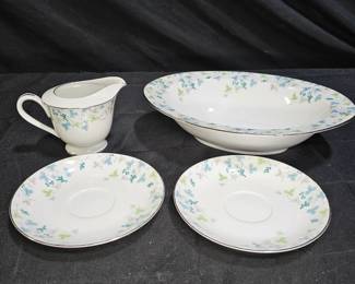 MCM Sango Medeira Creamer, 2 Saucers, Serving Bowl
