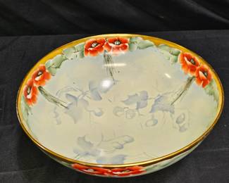 Large Limoges France Porcelain Fruit / Punch Bowl