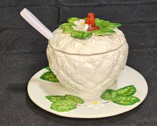 Vintage Italian Strawberry Jam Jar w/ Spoon