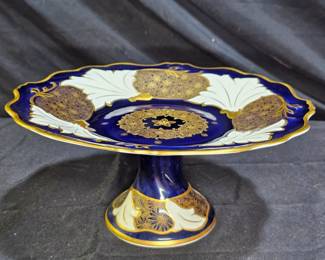 Echt Weimer Cobalt Blue Porcelain Cake Plate