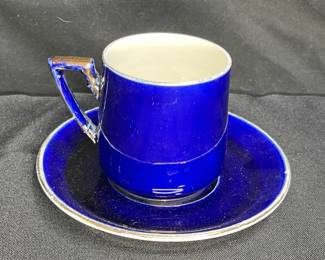 Vintage Cobalt Blue Demitasse Cup & Saucer