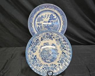 Churchill Blue Willow & Blue Tonquin Dinner Plates