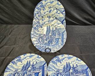 Myott Royal Mail Blue Stagecoach 5 Salad Plates