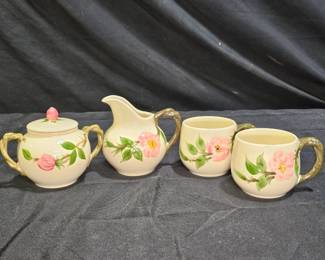 Franciscan Desert Rose Sugar, Creamer, 2 Mugs