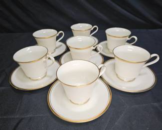 Noritake Viceroy #7222 7 Tea Cups & 7 Saucers
