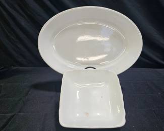 Antique WH Brindley & Johnson Bros Platter & Bowl