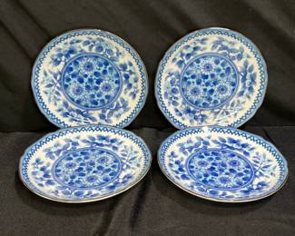 Set of 4 Blue & White Atrita Ware Imari Plates