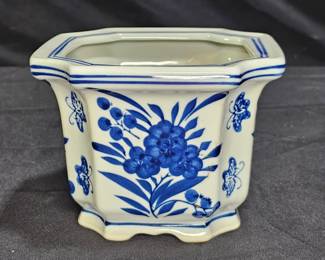 Blue & White Chinoiserie Asian Inspired Planter