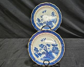 2 Booths "Real Old Willow" Lunch Plates