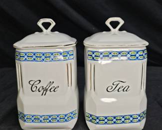 Vintage Victoria China Tea & Coffee Canisters
