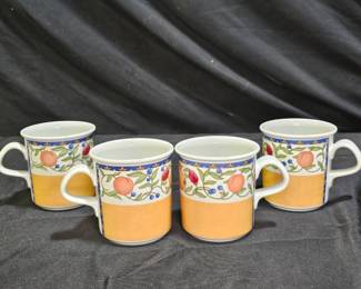4 Dansk Fiance Fruits Coffee Mugs