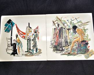 2 Ceramic Tiles: "Rue Impei" and "Painter"
