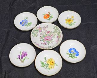 Macau & Meissen Porcelain Open Salts & Sauce Bowl