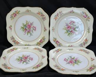 4 Noritake Empire Square Salad Plates