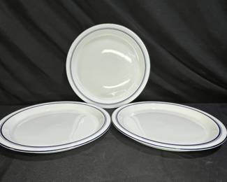 3 Dansk Christianshavn Blue Dinner Plates     