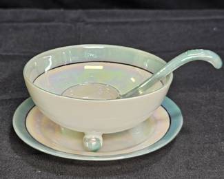 3 Pc Noritake Morimura Lusterware Bowl Spoon Plate