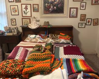 Hand Made Crochet Afghan Throw blankets. Various sizes . Queen to lap size 
