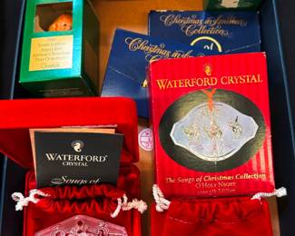 Waterford Crystal and Goebel Ornaments