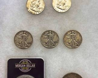 Morgan and Peace Dollar, silver coins