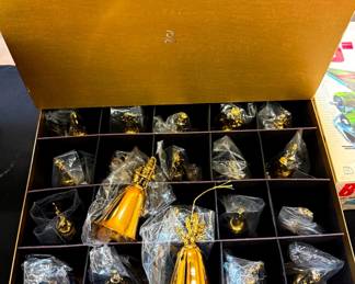 Danbury Mint Gold Christmas Bell Ornaments