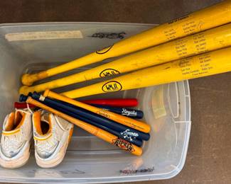 Collectilbe baseball bats and Jordan Sneakers