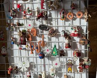 Lots of vintage ornaments. 