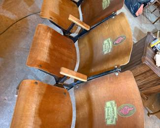 Vintage chairs from shoe store. Connected