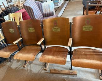 4 attached chairs from shoe store. 