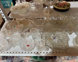 Assorted glass and crystal