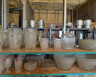 Wexford glass serving pieces. Ideal for event venue