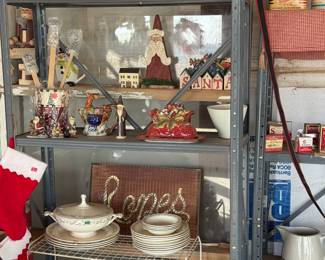 Christmas items, dishes, stoneware bowls