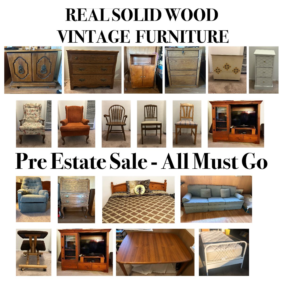 Gorgeous Vintage Furniture, Solid Wood.