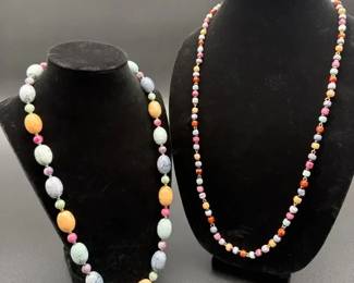 Two Vintage MultiColor Beaded Necklaces
