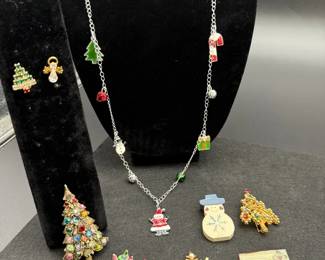 A Piece For Every Christmas Party This Year Several Pins, Brooches A Christmas Theme