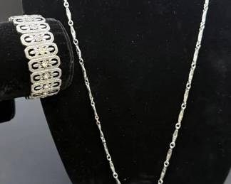 A Silver Tone and Marcasite Costume Lot