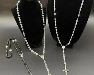 3 Classic Italian Made Glass Beaded Rosaries Authentic Italian Rosaries from St. Peter