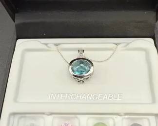 Sterling Silver Necklace Interchangeable Birthstones