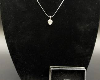 18kt GP Cubic Zirconia Necklace with Changeable Slides and 10kt Gold Sterling Aquamarine Ring