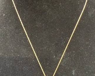 14kt Gold Necklace With 14kt Opal Pendant With Diamonds