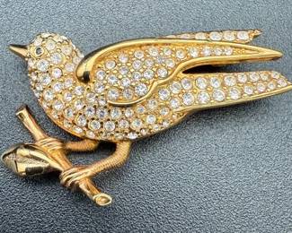 Swarovski Vintage Crystal Robin, Signed