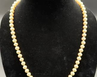 Vintage Spanish Faux Glass Pearls 29 Necklace