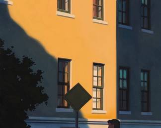 1115
R. Kenton Nelson
(b. 1954)
"A Message"
Oil on Masonite
Signed lower left: R.K. Nelson; titled on a gallery label affixed to the frame's backing paper
24" H x 12" W
Estimate: $4,000 - $6,000