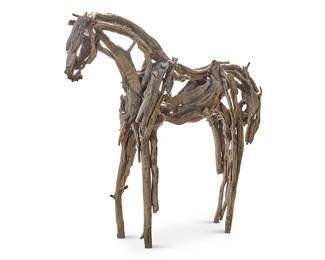 1109
Deborah Kay Butterfield
(b. 1949)
Untitled, (Foal), 2015
Bronze
Incised date an foundry mark to underside: © [delta] WWf [Walla Walla foundry, WA]
66" H x 71" W x 25" D
Estimate: $80,000 - $120,000