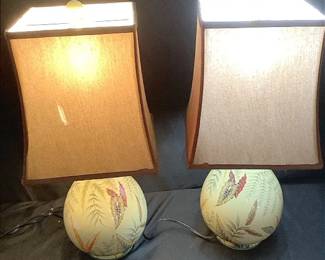 Glazed Floral Ceramic Lamps