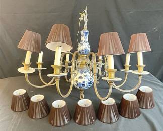 Dutch Delft Style Chandelier