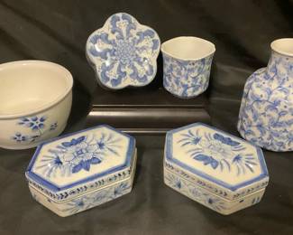 Mini Chinese Blue White Porcelain Decor