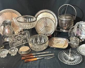 Silver Plated Glass Serving 