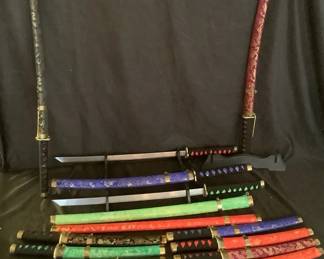 Colored Handle Imitation Katanas 