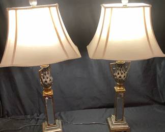 Two Mirrored Table Lamps