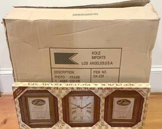 12 Three Piece Clock And Frame Sets 